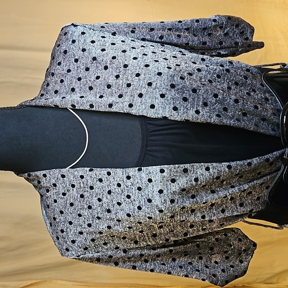 Heart Soul Gray blouse with attached cami and wide belt - Picture 3 of 12